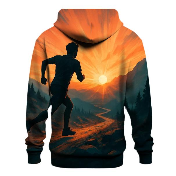 Trail Running Sunrise printed hoodies