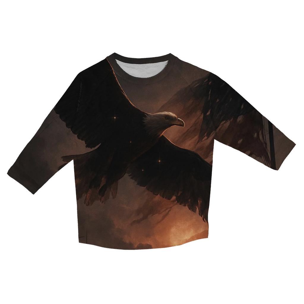 Eagle Over Silent Horizon designer 3/4 sleeve blouses