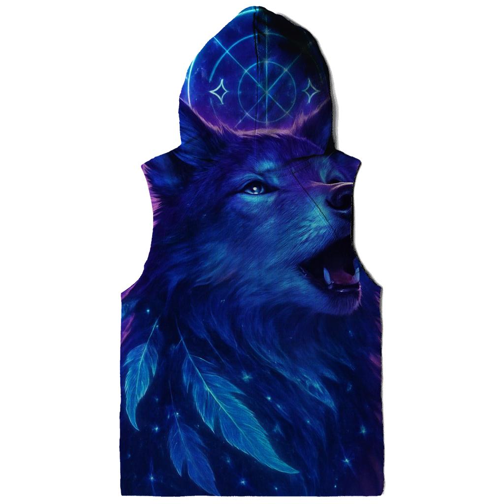 Nebula Sentinel Wolf printed hoodies