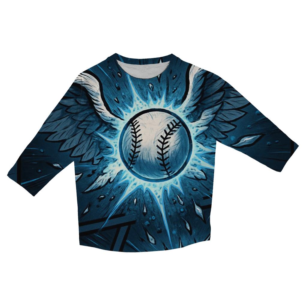 Diamond Wings Blue Jays casual three quarter sleeve shirts