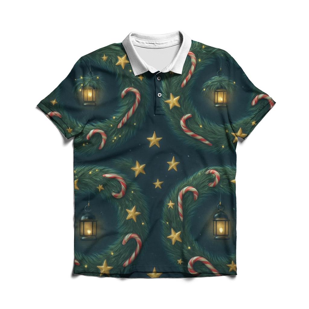 Starlit Wreath Lattice stylish collar polo tees