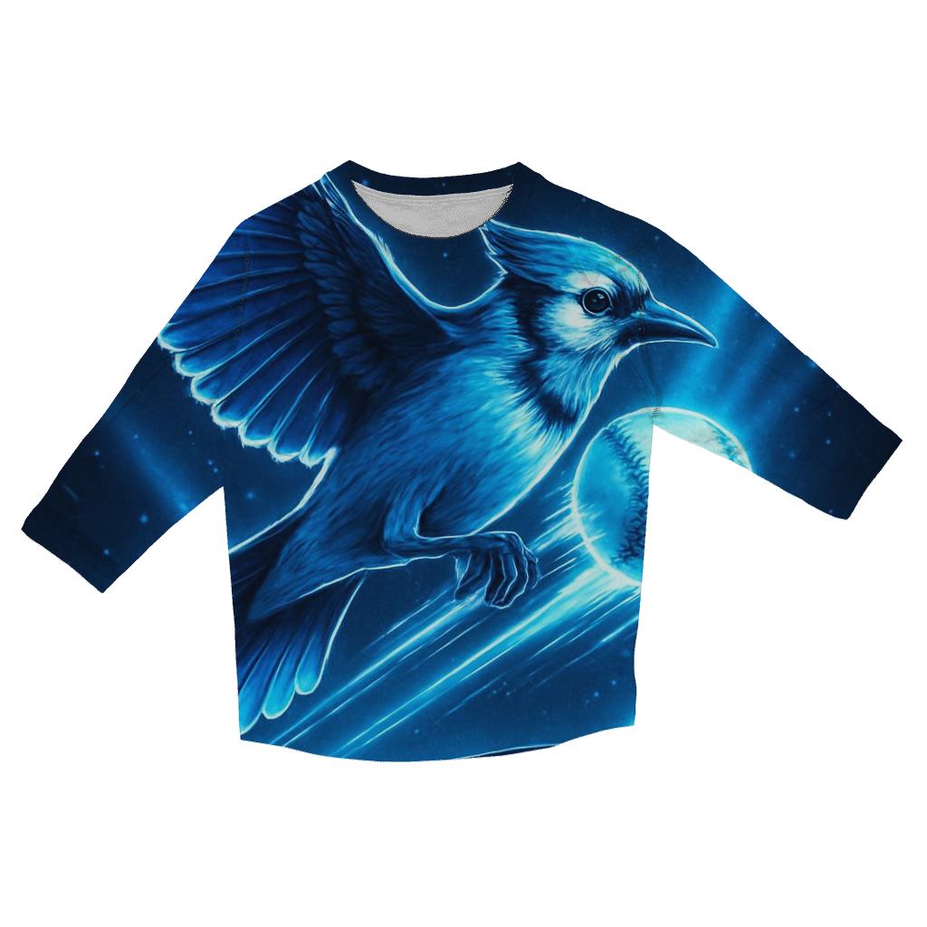 Midnight Blue Jay Flight fashion 3/4 sleeve shirts