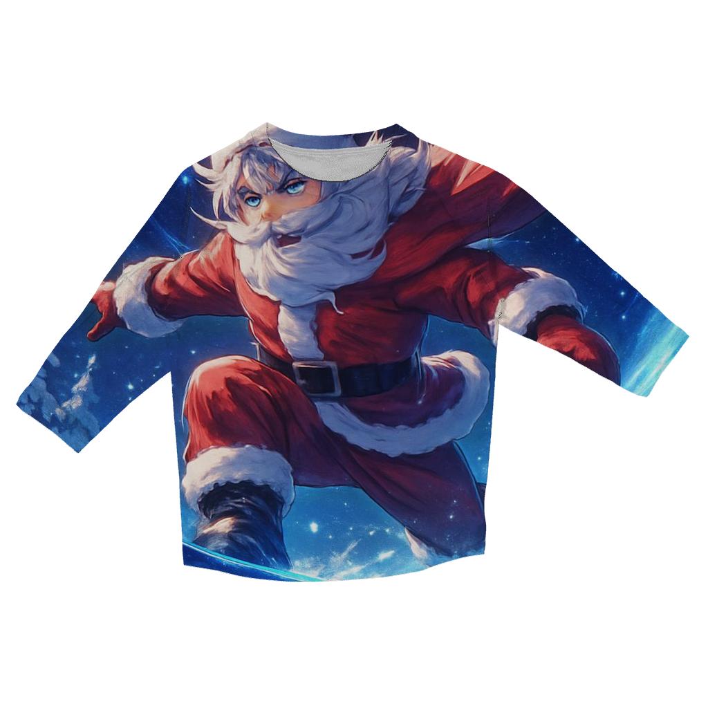 Snowboard Starlit Santa stylish quarter sleeve tops