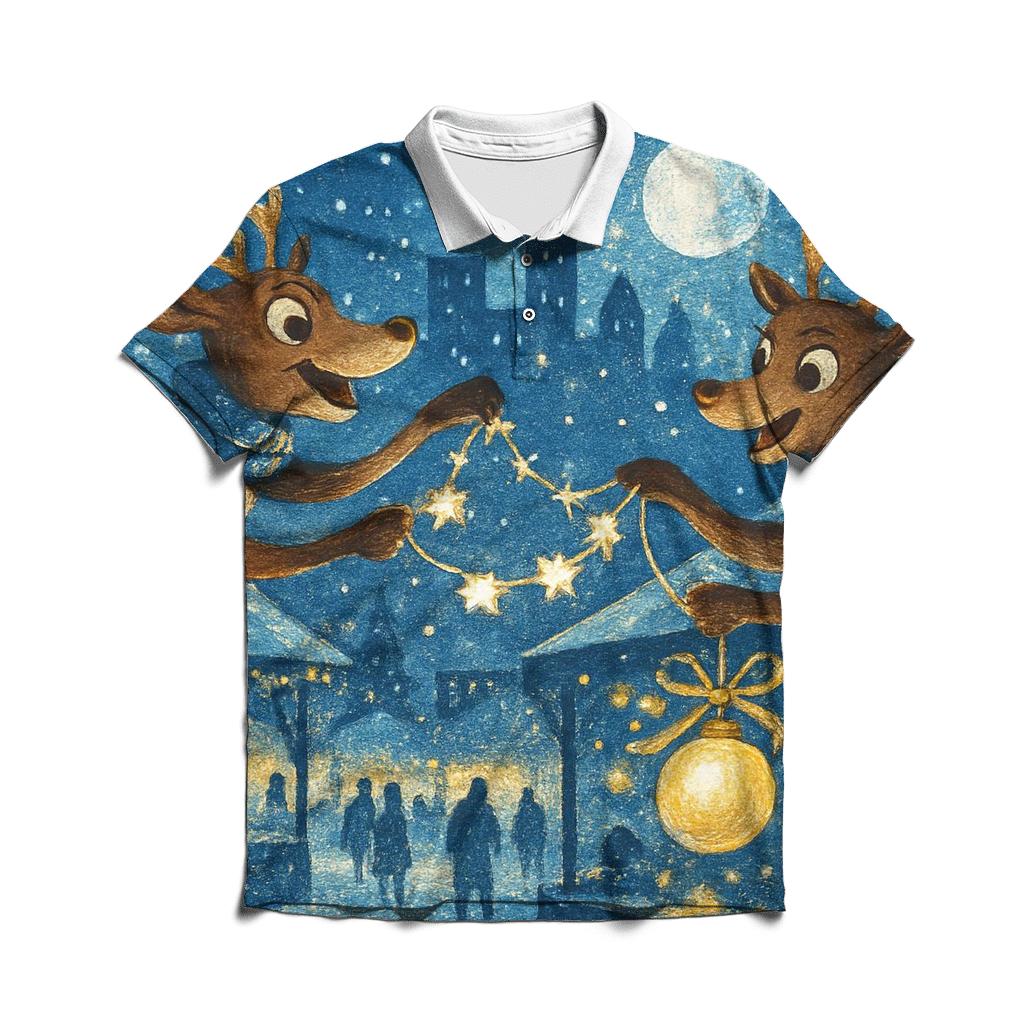 Reindeer Night Market designer slim fit polos