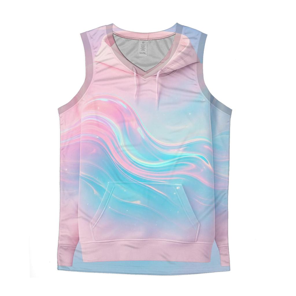 Aurora Liquid Waves graphic print tank tops