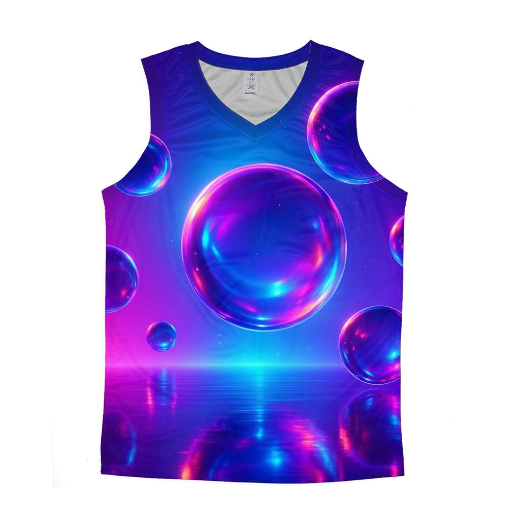 Neon Nebula Spheres sports performance tank tops