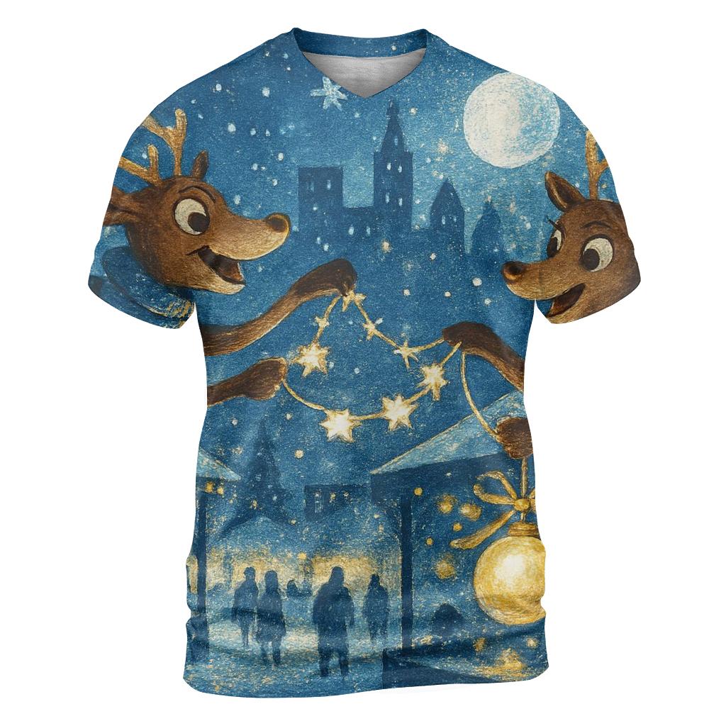 Reindeer Night Market personalized full print shirts