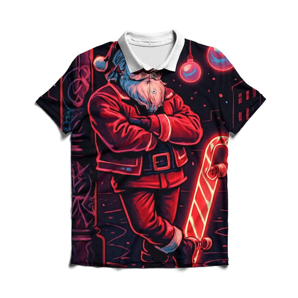 Neon Streetwear Santa branded logo polo shirts