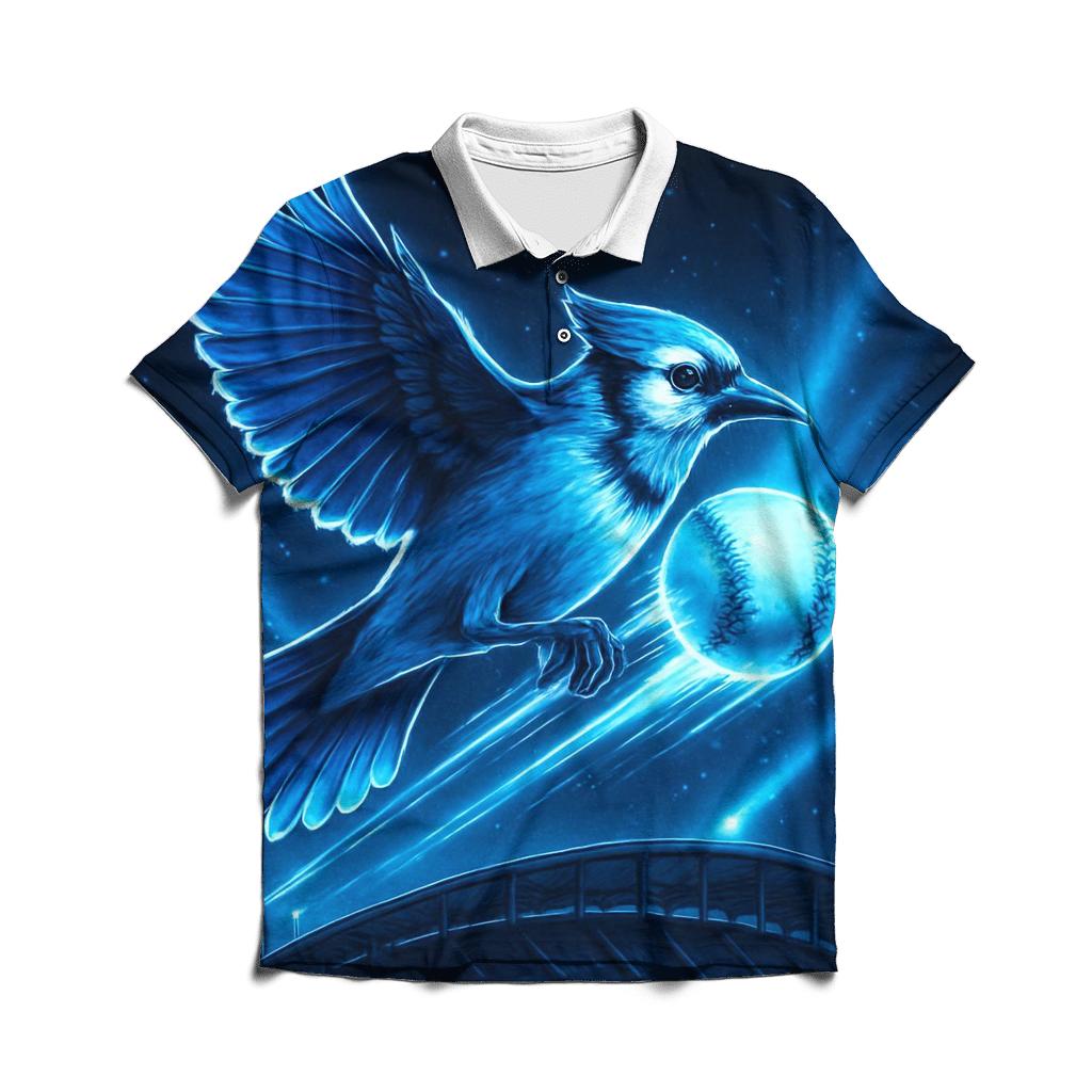 Midnight Blue Jay Flight custom polo shirts