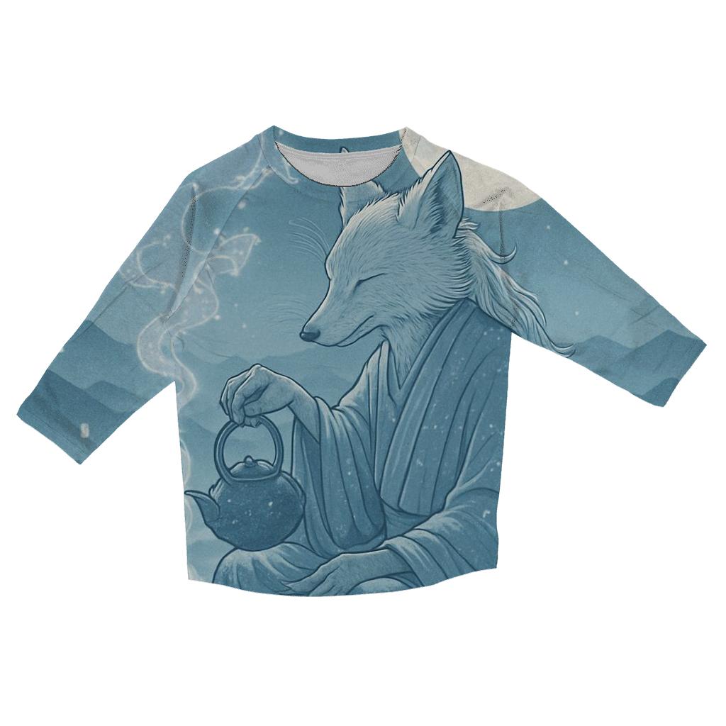 Moonlight Tea Ceremonial printed three quarter sleeve shirts
