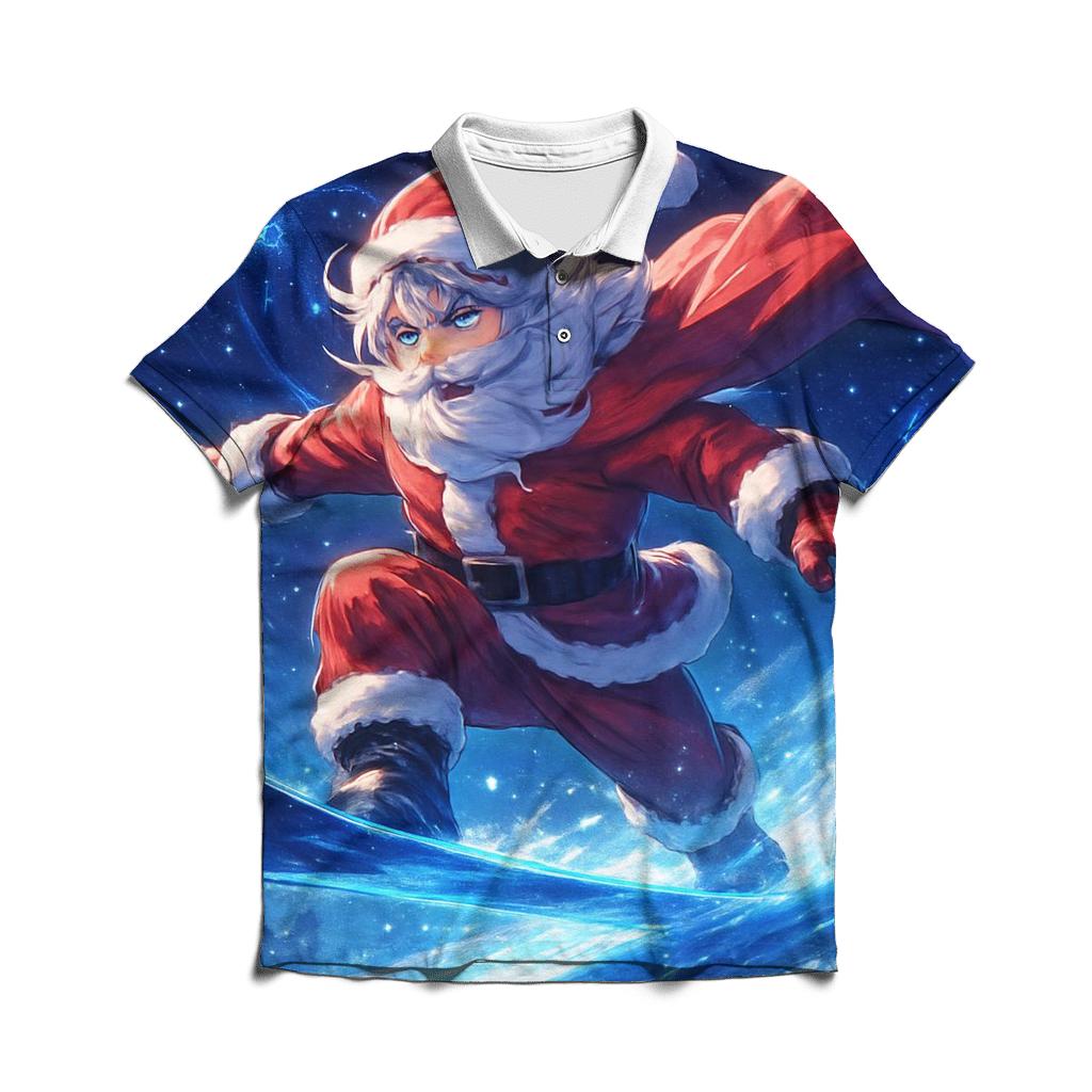 Snowboard Starlit Santa custom polo shirts