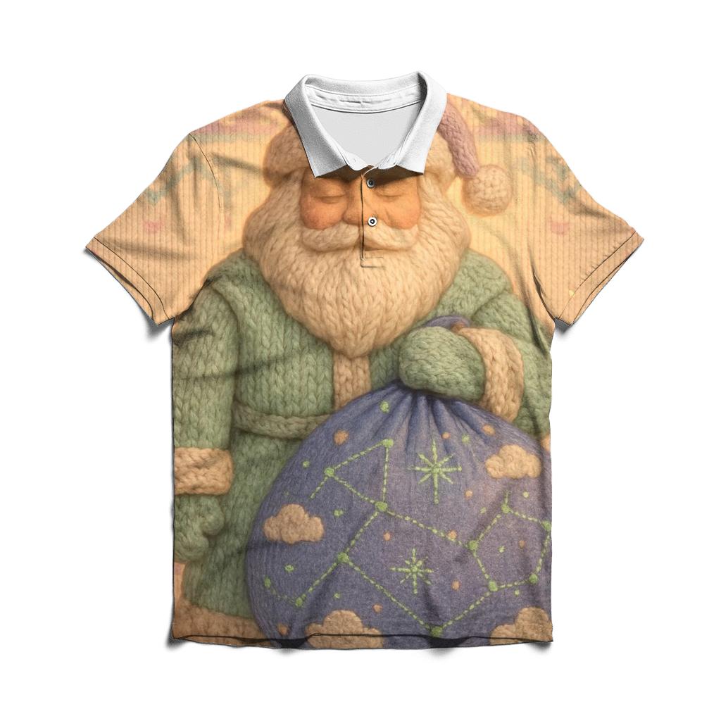 Knitted Galaxy Santa branded logo polo shirts