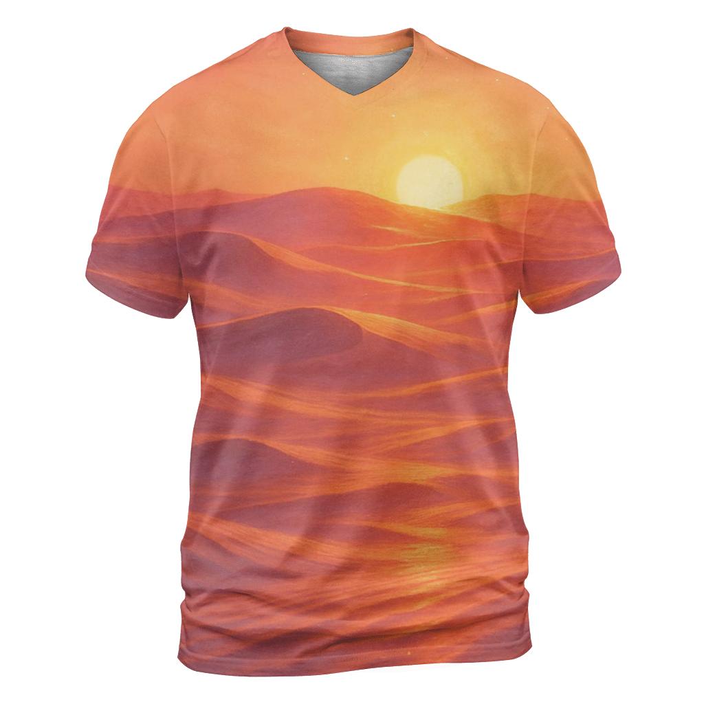 Coral Dune Horizon creative print fashion shirts