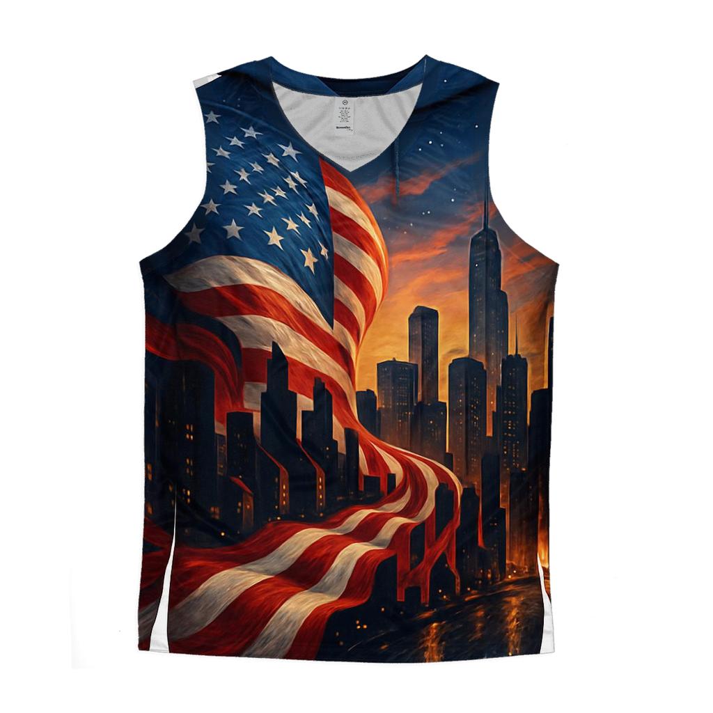 Skyline Flag Cascade casual summer tank tops