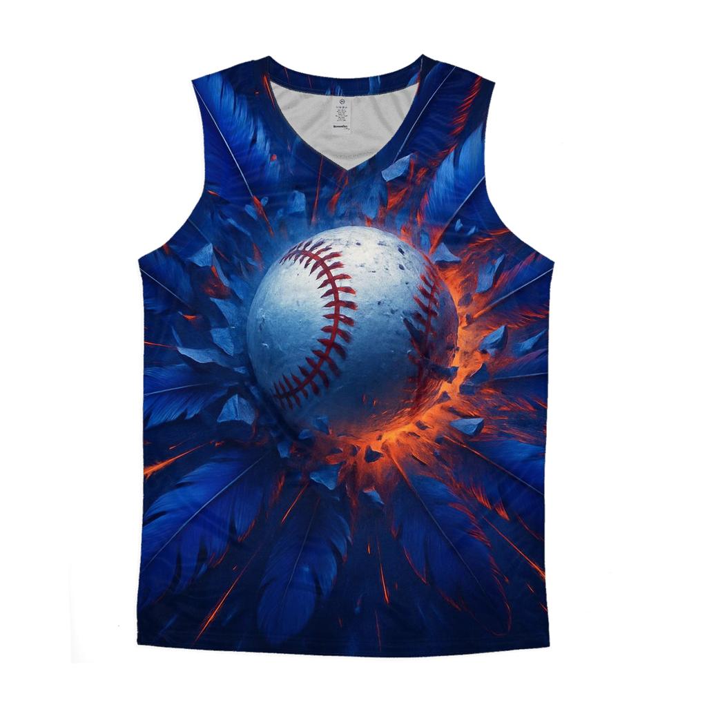 Blue Jays Feather Breakthrough graphic print tank tops