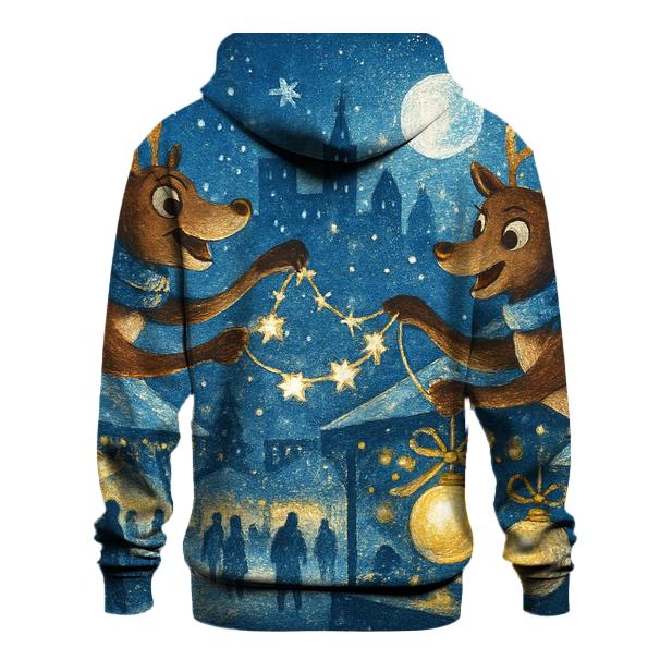 Reindeer Night Market embroidered hoodies