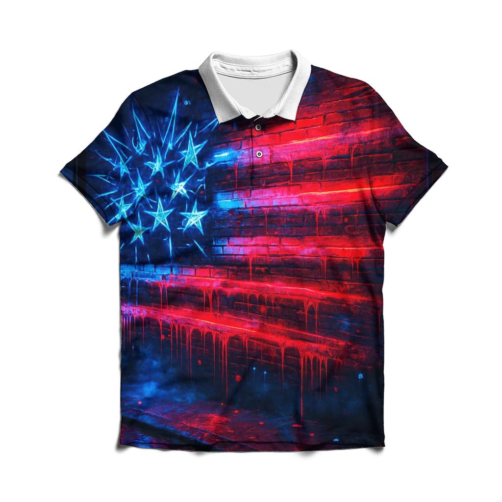 Graffiti Stars Surge casual sports polo shirts