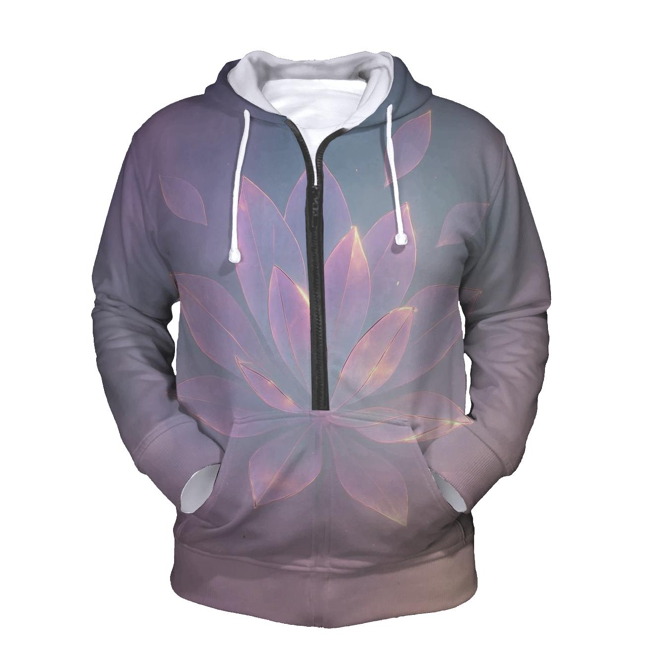 Iridescent Vapor Garden zip-up hoodies