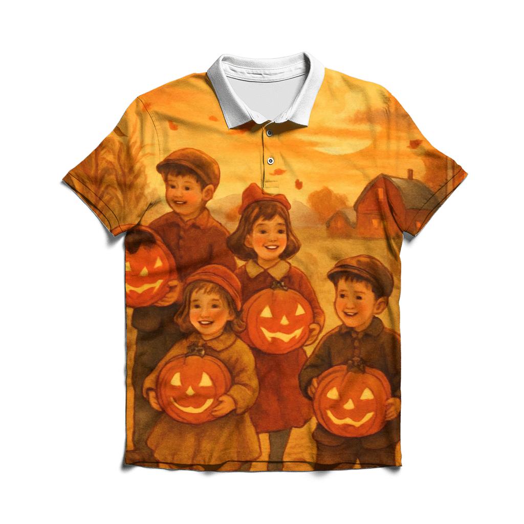 Pumpkin Lantern Procession personalized polo shirts