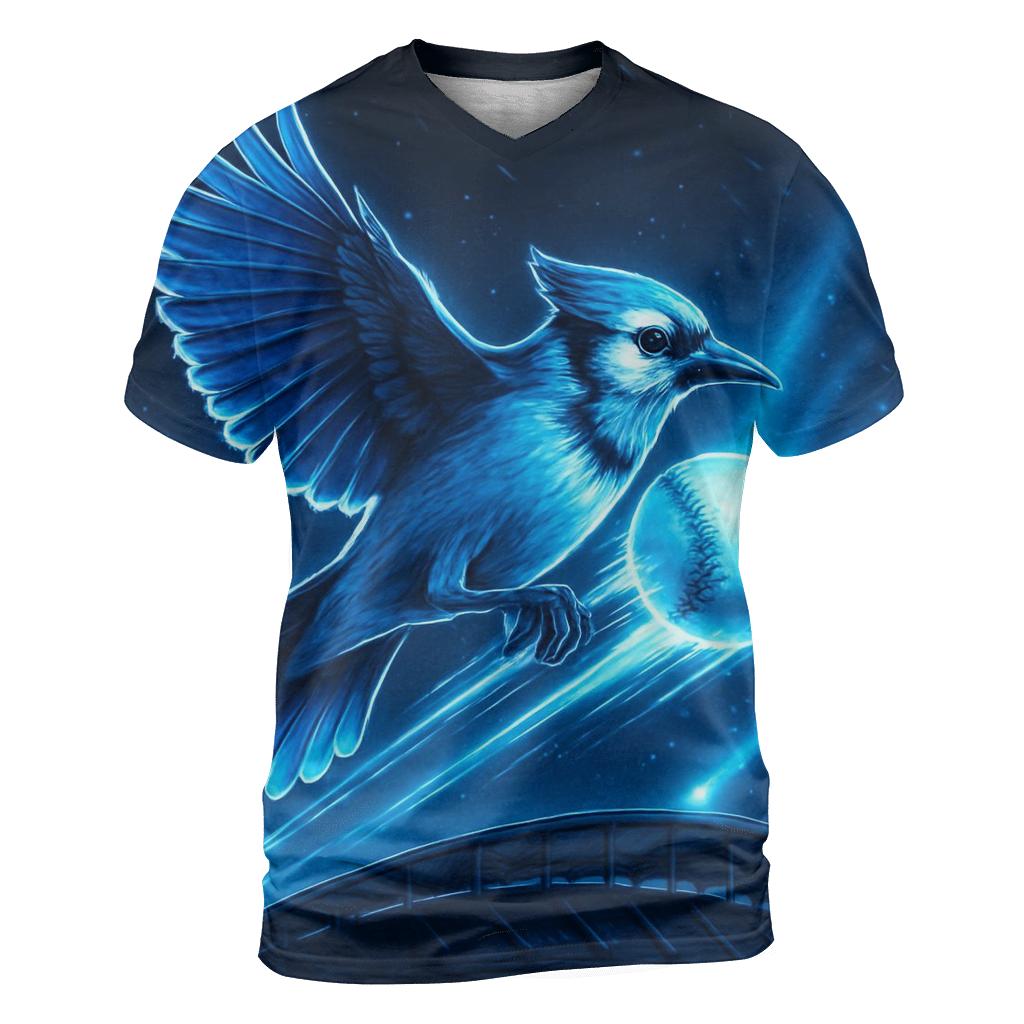 Midnight Blue Jay Flight designer pattern shirts