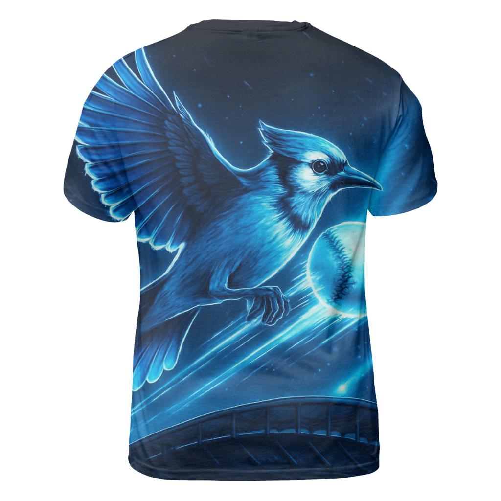 Midnight Blue Jay Flight designer pattern shirts