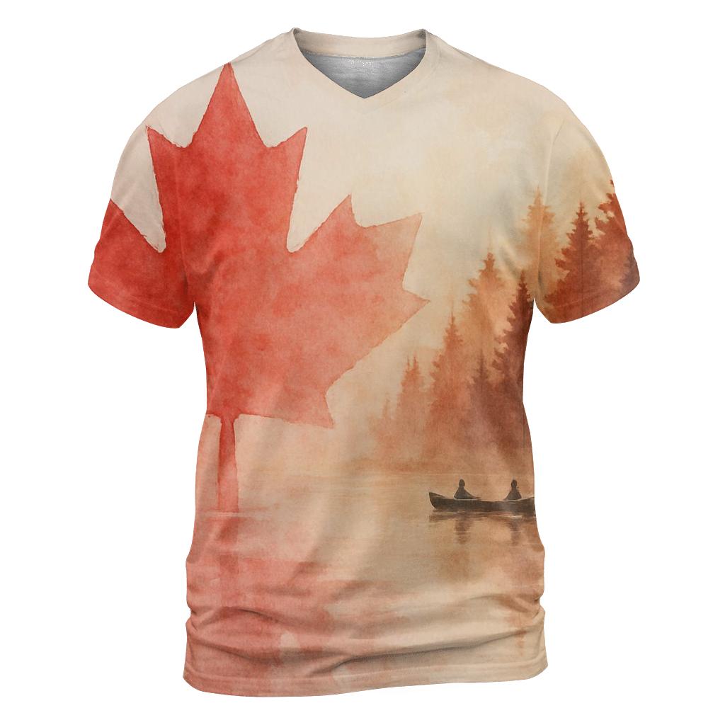 Watercolor Maple Canada custom all-over print shirts