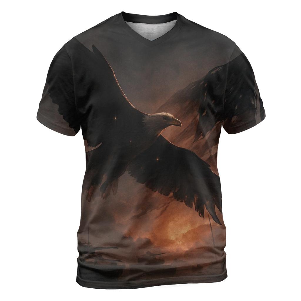 Eagle Over Silent Horizon artistic all-over print tops