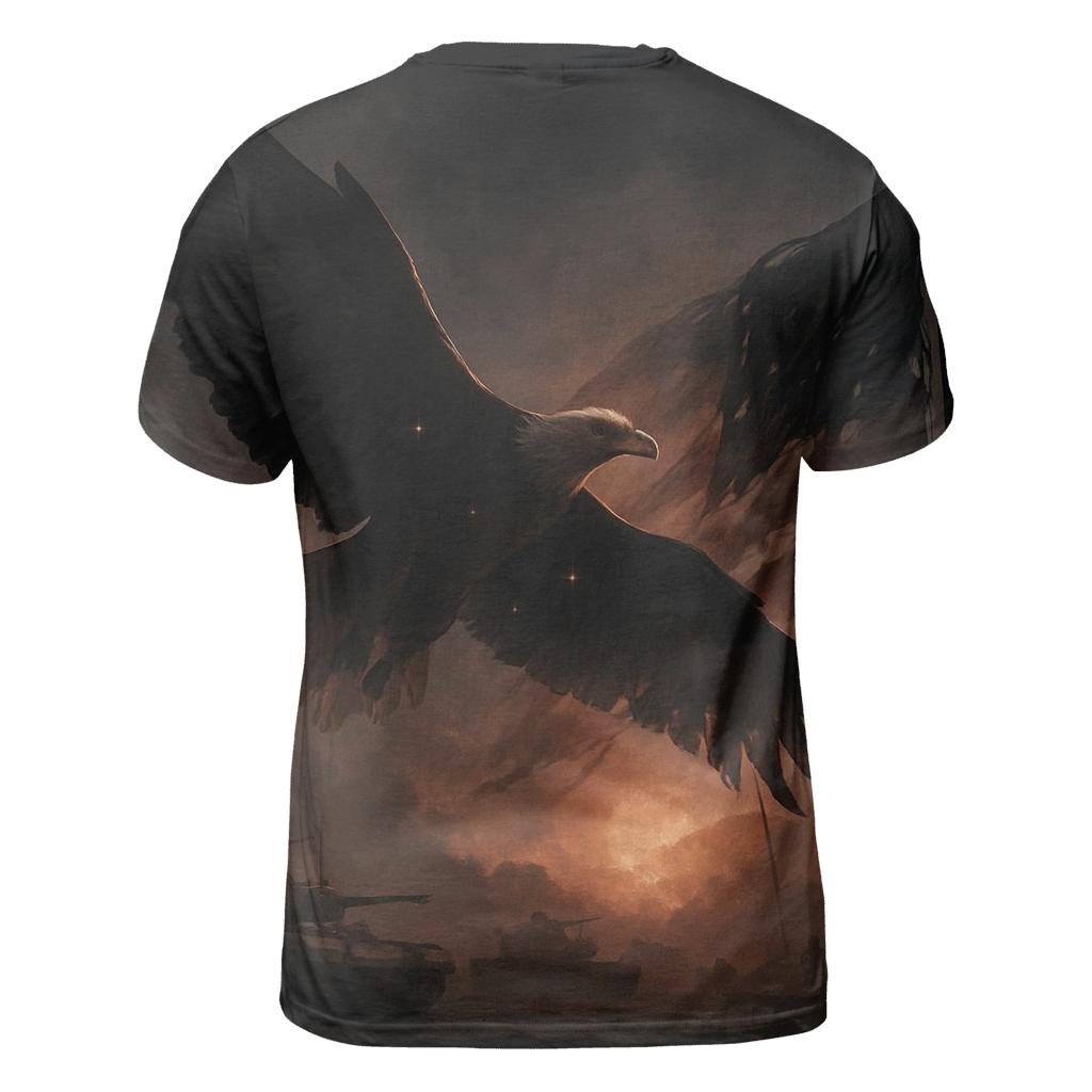 Eagle Over Silent Horizon artistic all-over print tops