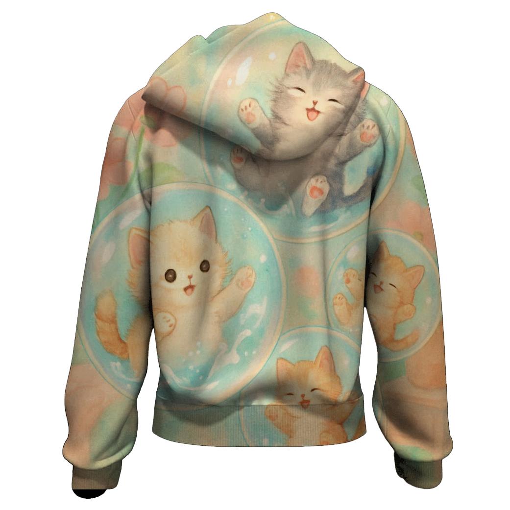 Bubble Bath Kittens printed hoodies