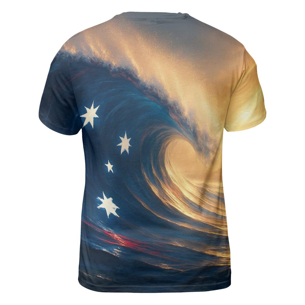 Ocean Wave Australia artistic all-over print tops