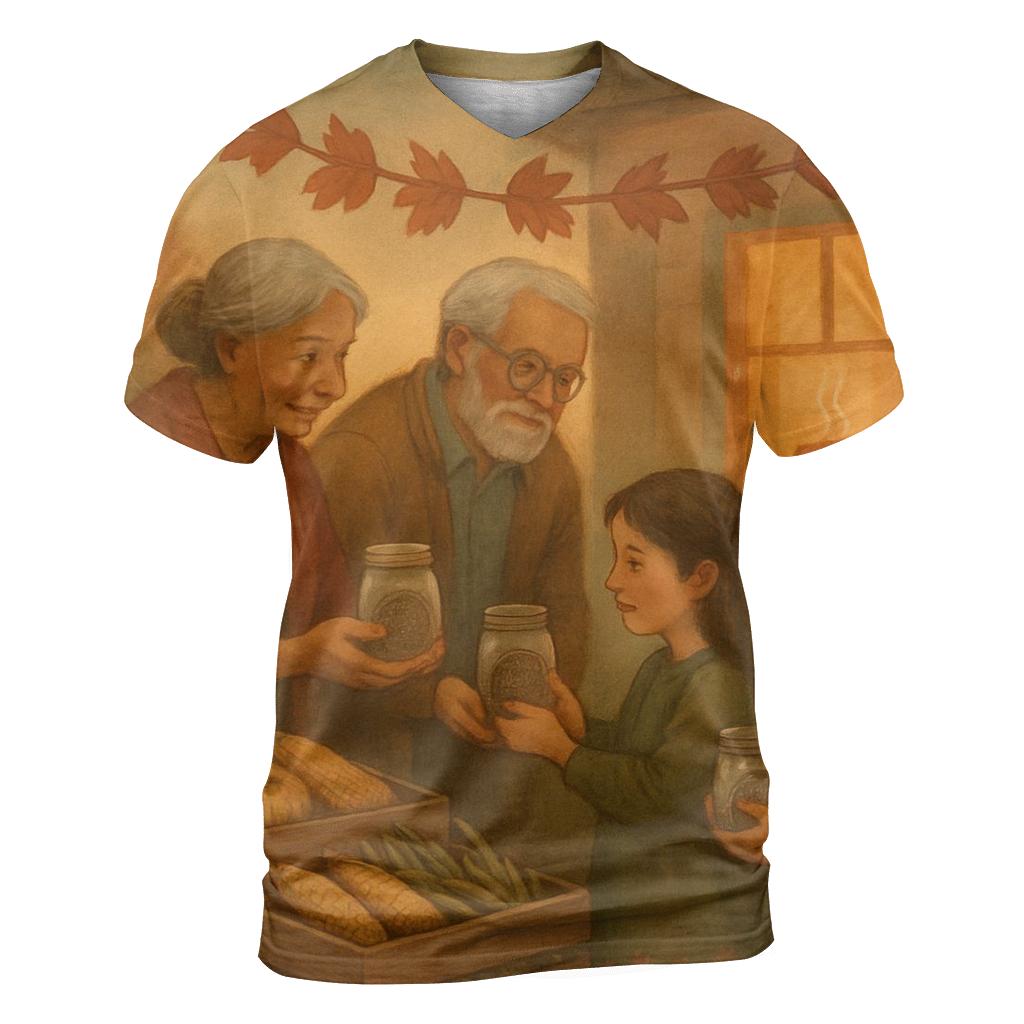 Heirloom Seed Exchange artistic all-over print tops