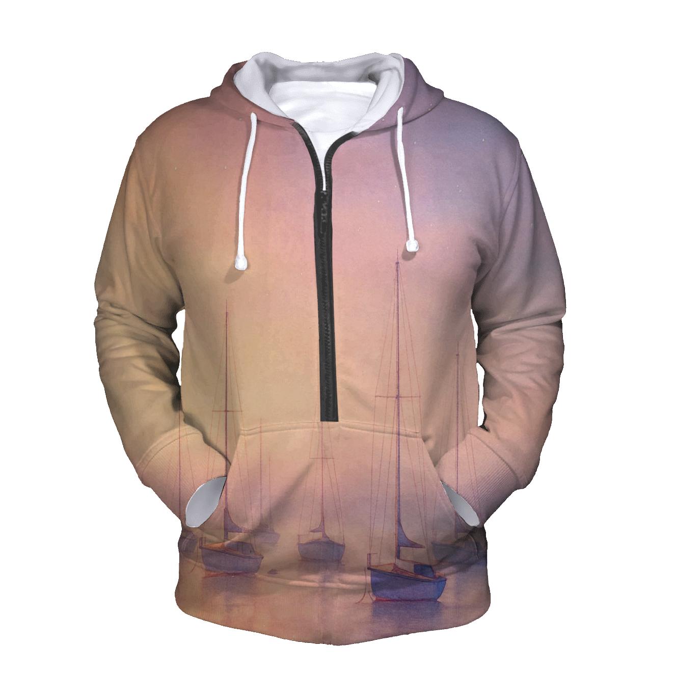 Pastel Marina Drift embroidered hoodies