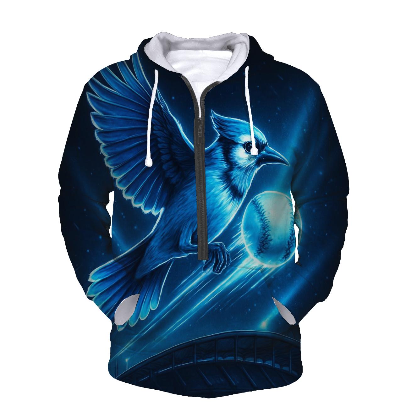 Midnight Blue Jay Flight zip-up hoodies