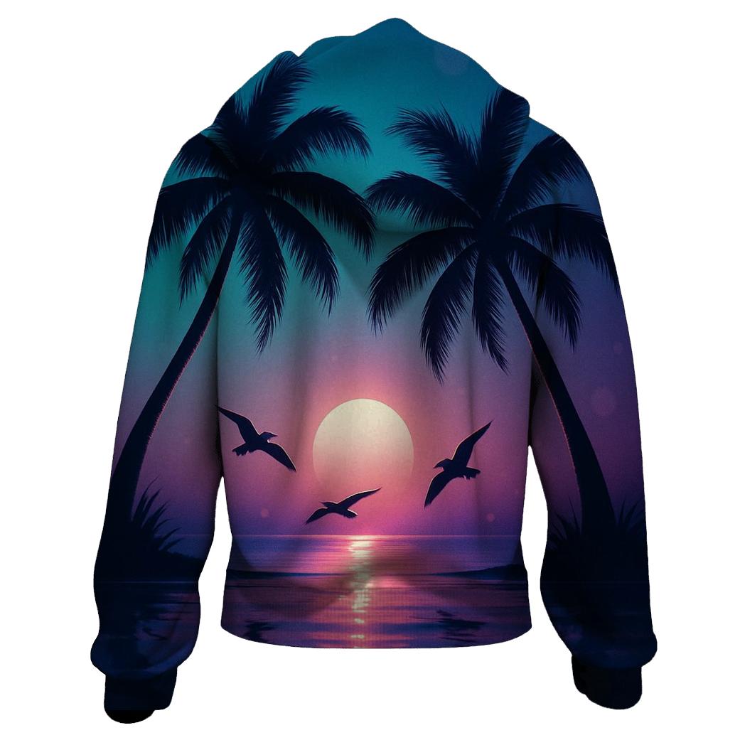 Neon Palm Reverie pullover hoodies