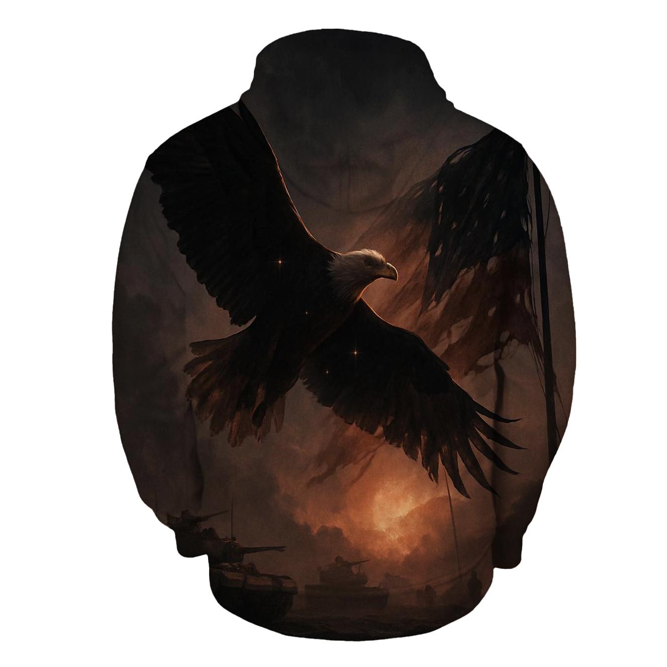 Eagle Over Silent Horizon premium hoodies