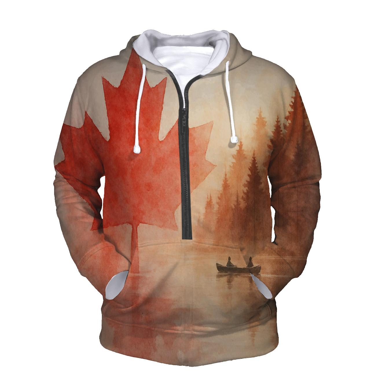 Watercolor Maple Canada hoodies fashion