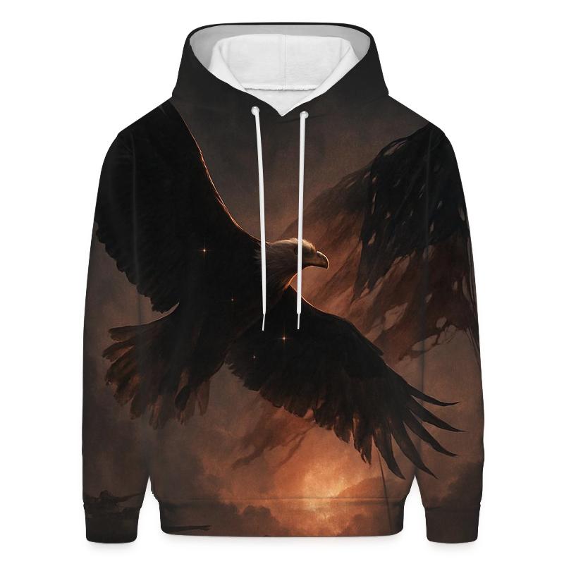 Eagle Over Silent Horizon heavyweight hoodies