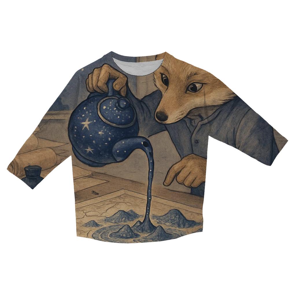 Celestine Tea Cartographer Fox cotton quarter sleeve shirts