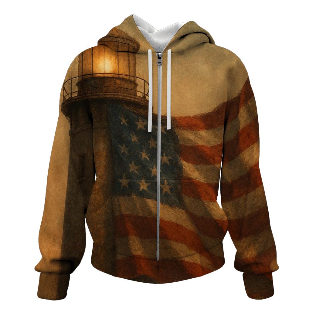 Vintage Lantern Stripes pullover hoodies