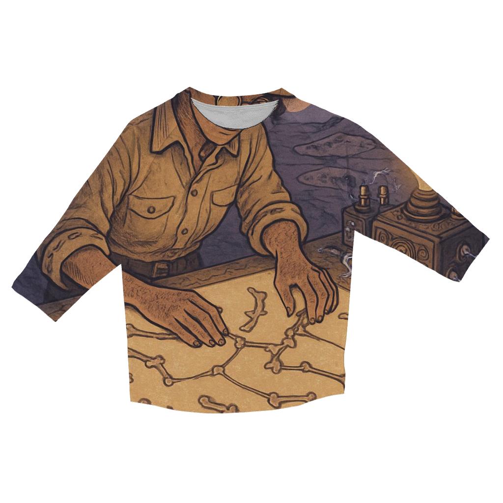 Fossil Sky Cartographer trendy 3/4 sleeve tops