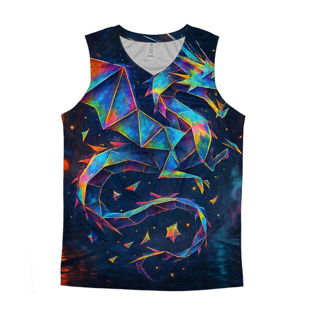 Neon Origami Dragon casual summer tank tops