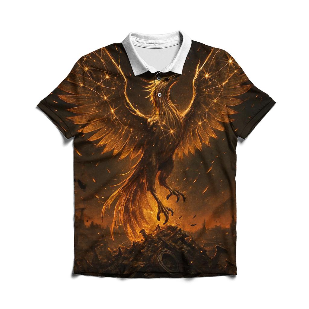 Starlit Junkyard Phoenix stylish collar polo tees