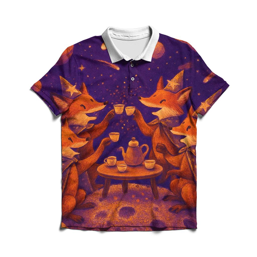 Meteor Tea Party Foxes designer slim fit polos