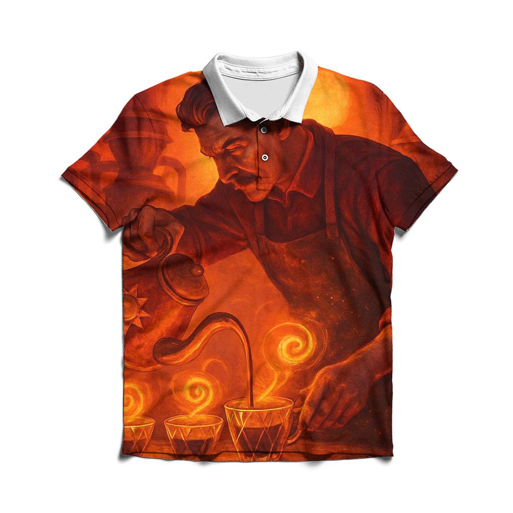 Sunforge Coffee Baron branded logo polo shirts