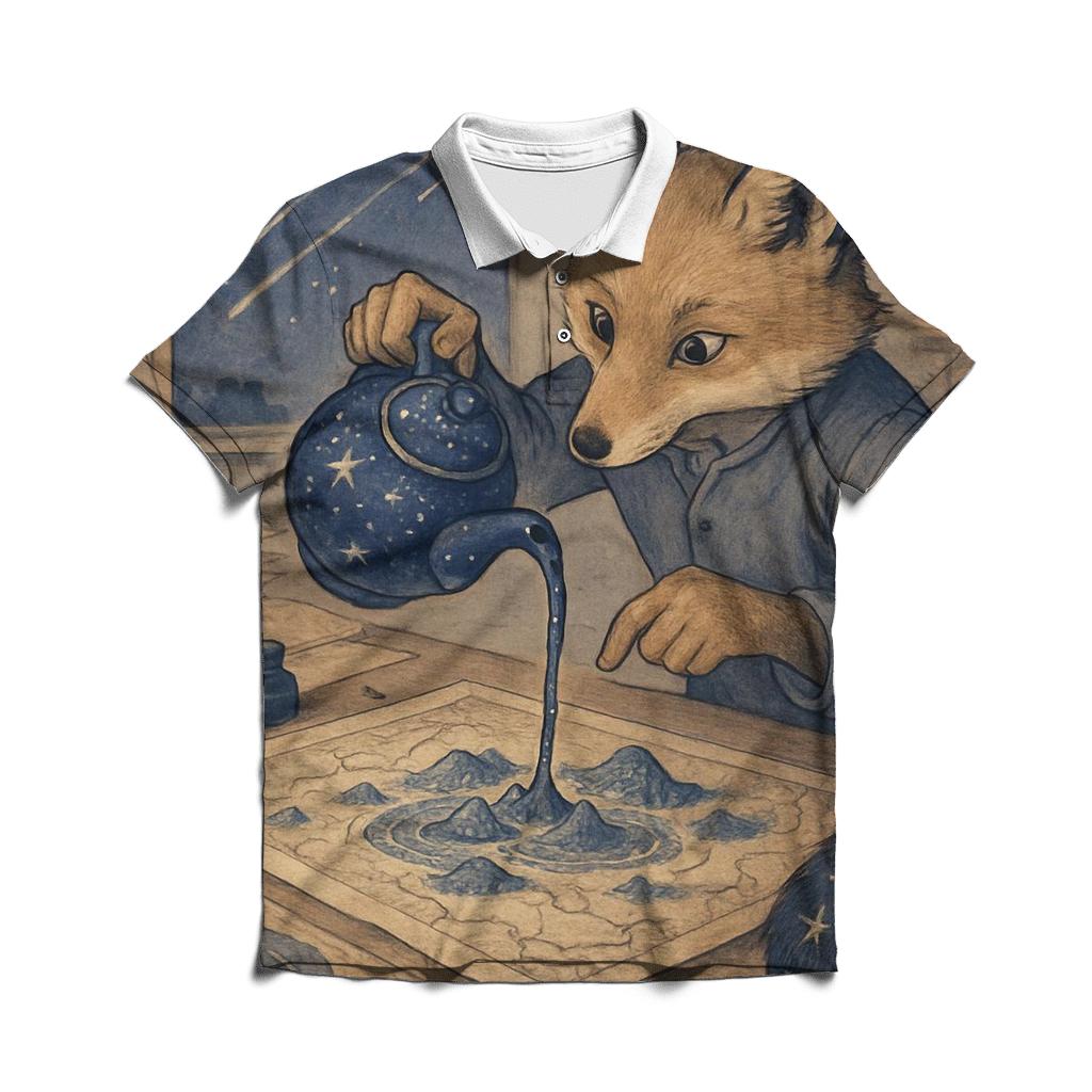 Celestine Tea Cartographer Fox personalized polo shirts