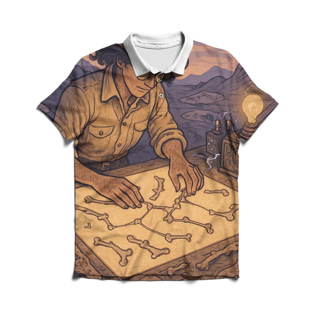 Fossil Sky Cartographer classic pique polos