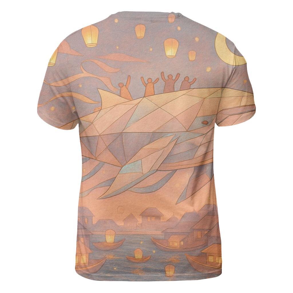 Paper Lantern Sky Whale statement graphic shirts