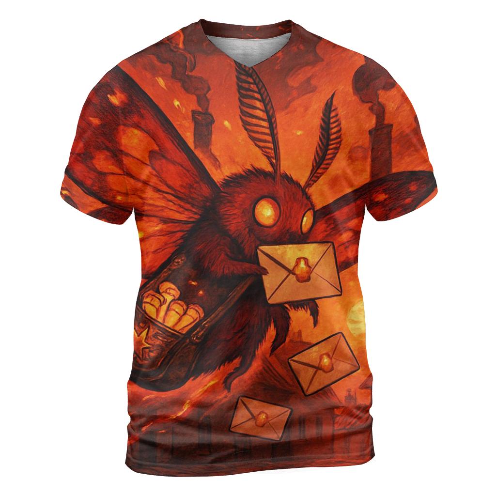 Embermoth Postman artistic all-over print tops