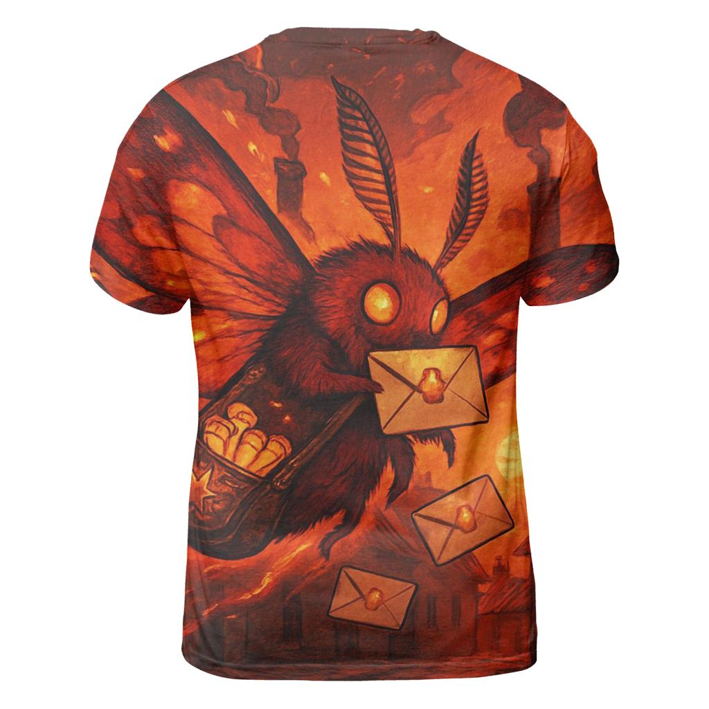 Embermoth Postman artistic all-over print tops