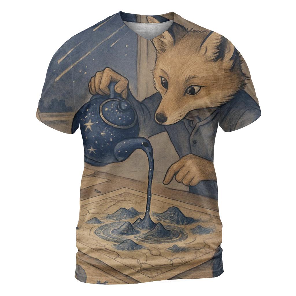Celestine Tea Cartographer Fox trendy printed shirt styles